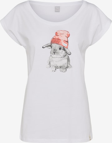 T-shirt 'It Hasi' Iriedaily en blanc : devant