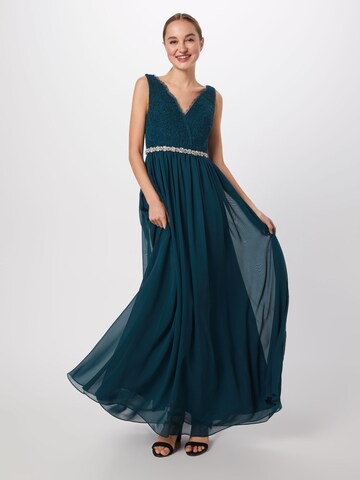 mascara - Vestido de festa 'LACE SHOULDER' em verde: frente