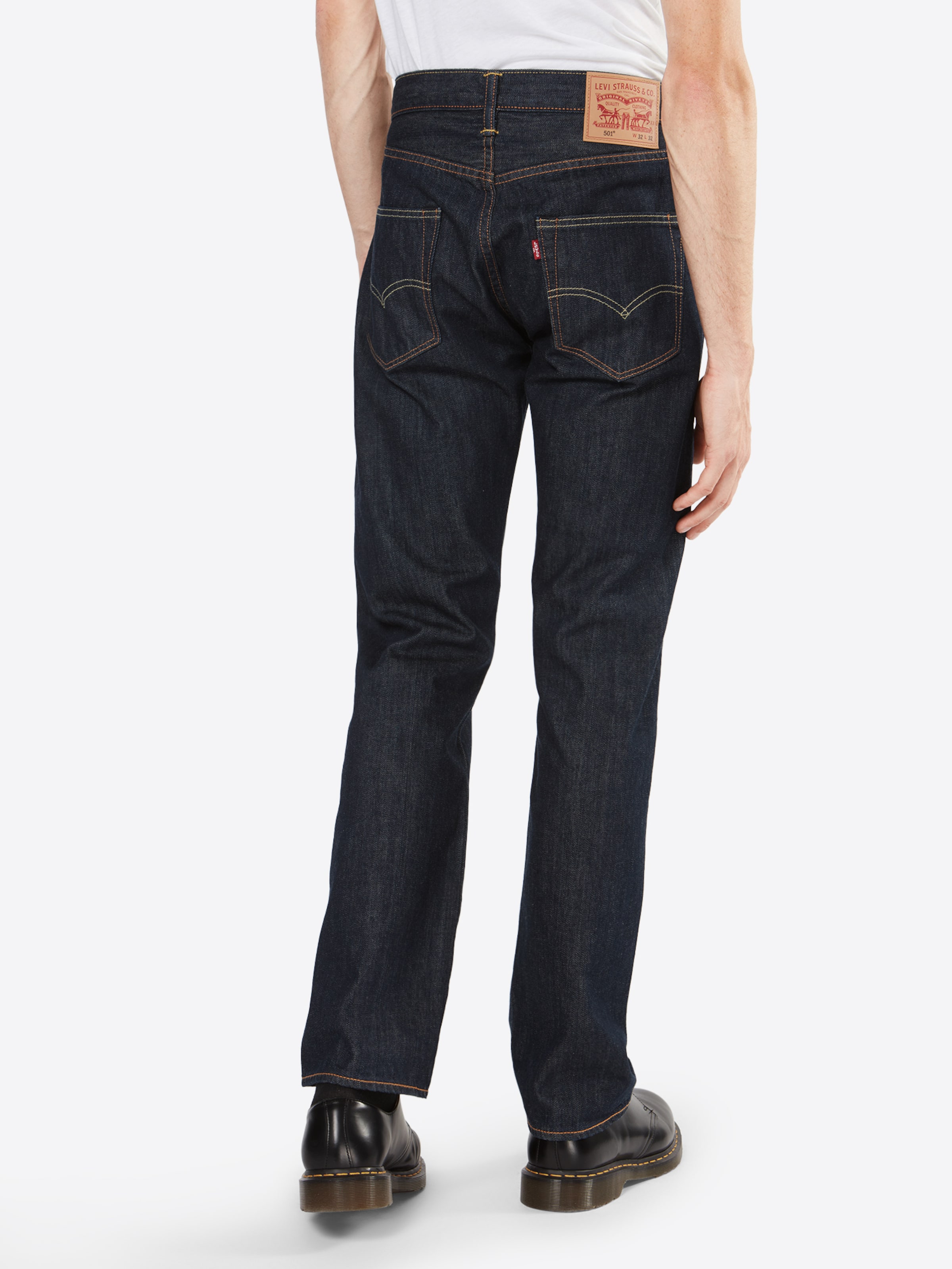 LEVI'S regular Jeans '501® LEVIS®ORIGINAL FIT DARK INDIGO - FLAT FINISH' i Mørkeblå | YOU