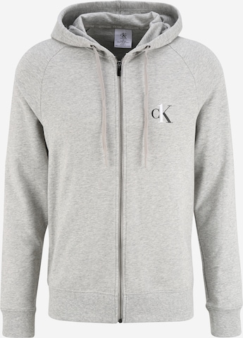 Calvin Klein Underwear Zip-Up Hoodie in Grey: front