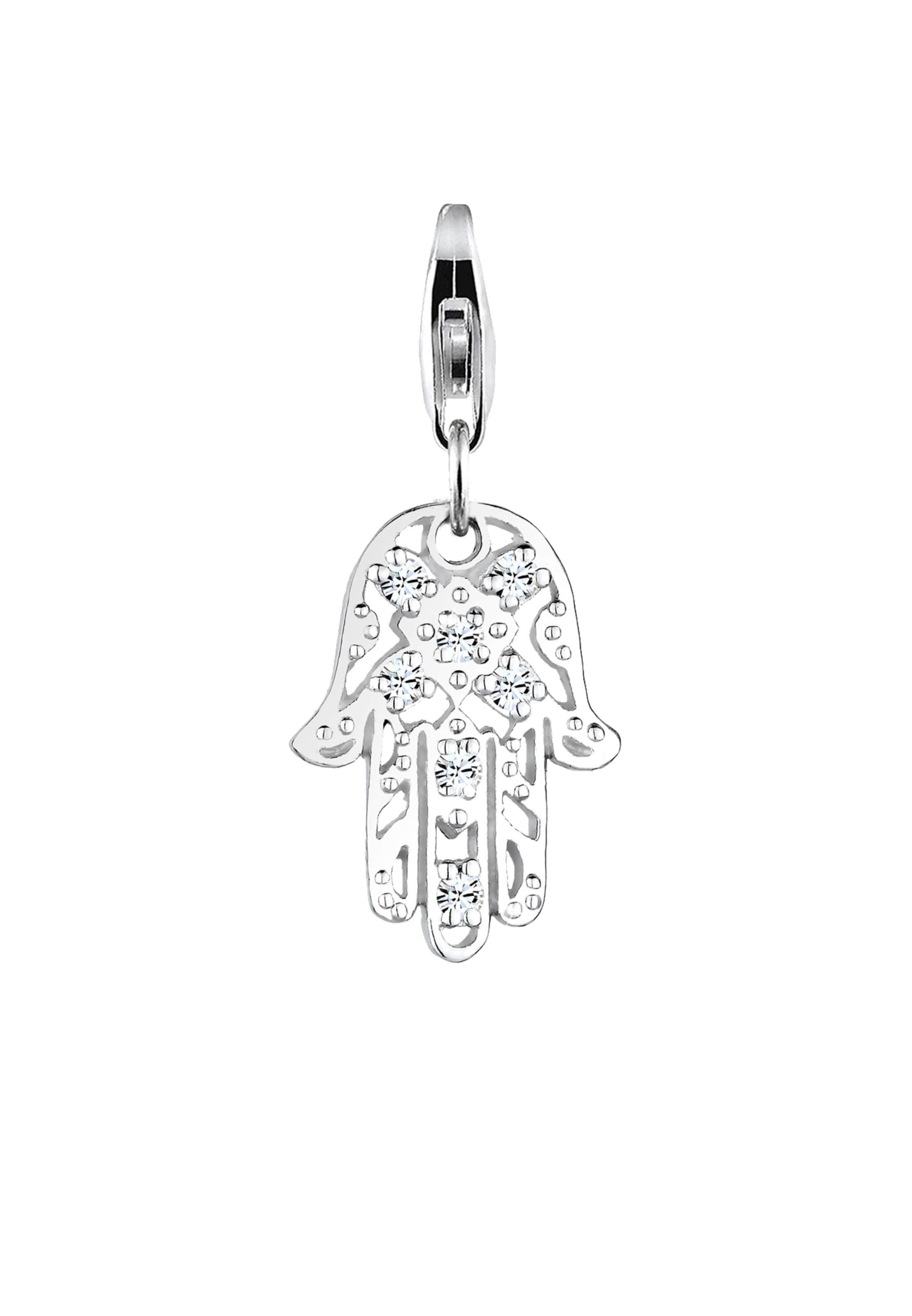 Nenalina Charm 'Hamsa Hand' in Silber: Vorderseite