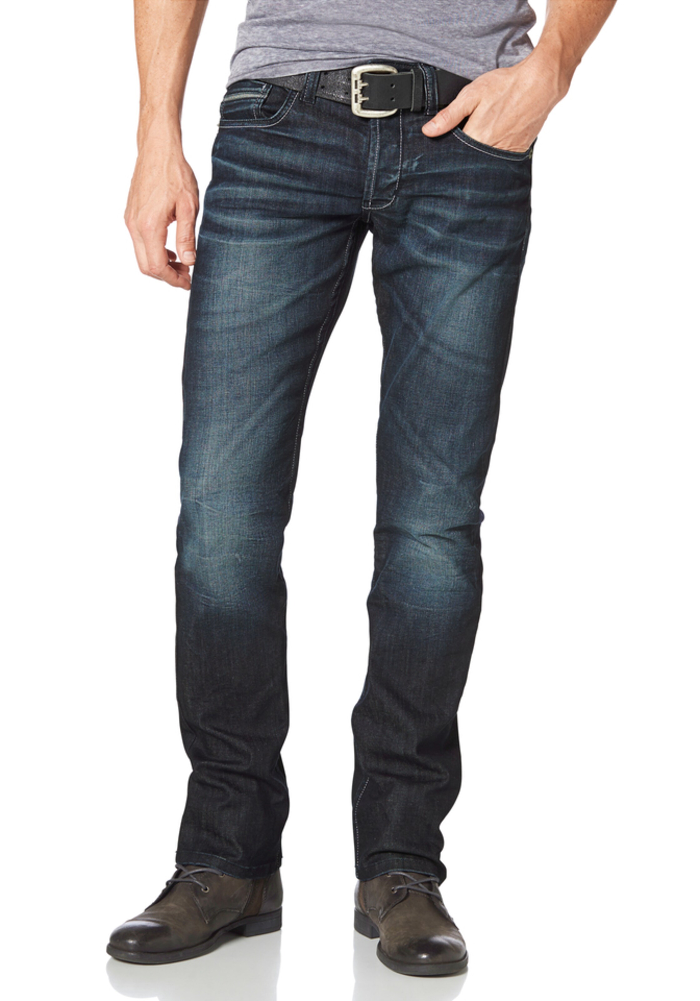 Bruno Banani Regular Straight-Jeans in Blau: Vorderseite