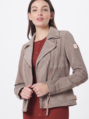 FREAKY NATION Velourslederjacke in Beige: predná strana