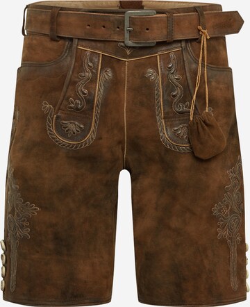 Regular Pantalon folklorique MARJO en marron : devant