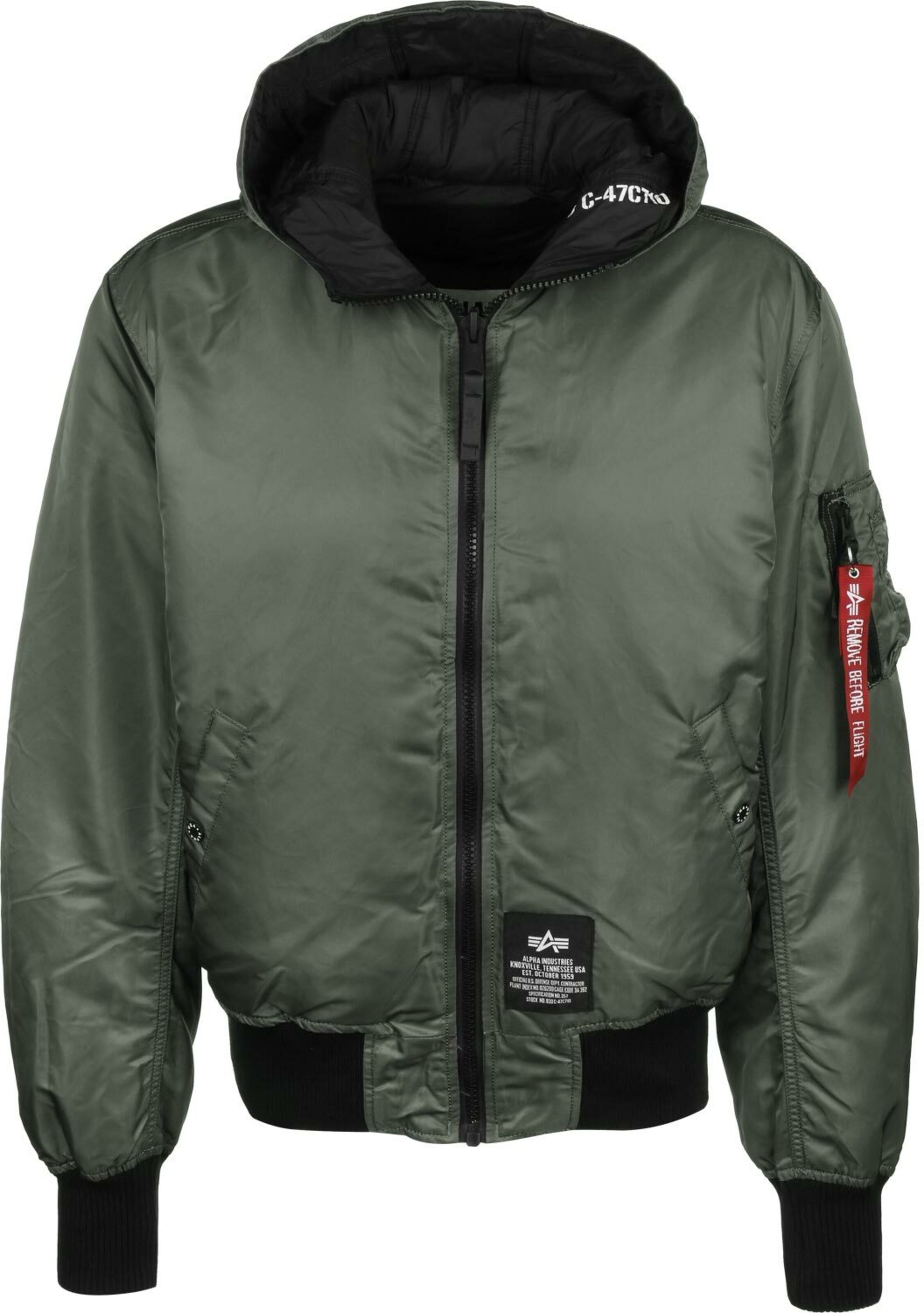 ALPHA INDUSTRIES Jacke in Schwarz: Vorderseite