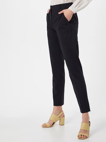 HUGO Slim fit Pleated Pants in Black: front