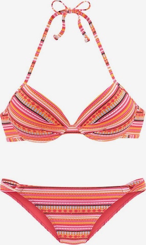 LASCANA Push-up Bikini - narancs: elől