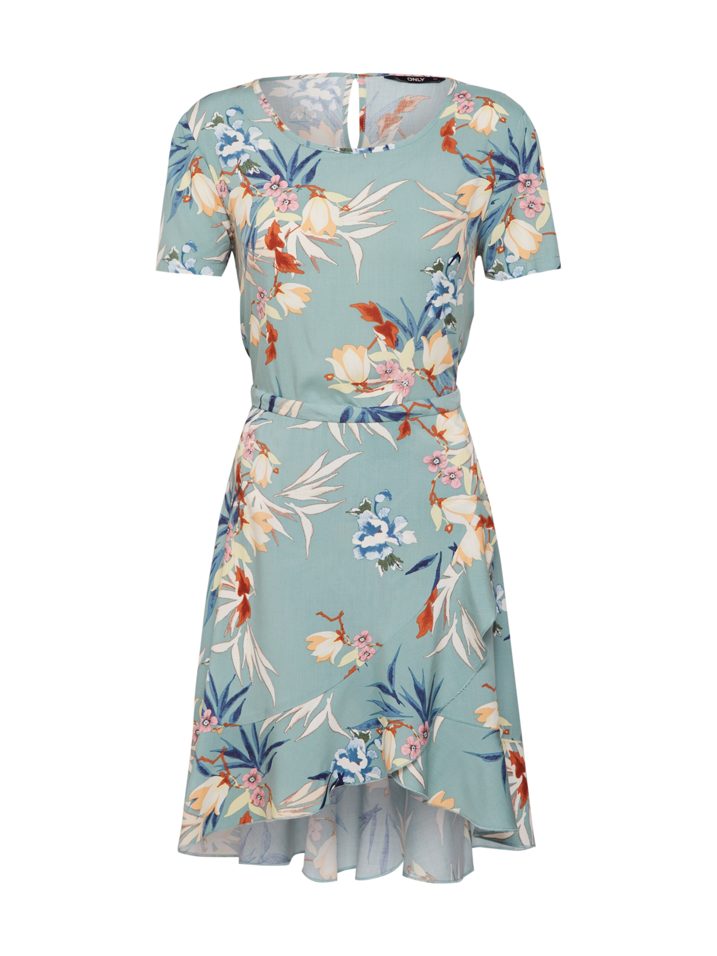 ONLY - Zomerjurk 'onlNova Frill AOP 5 WVN' in de kleur Pastelblauw