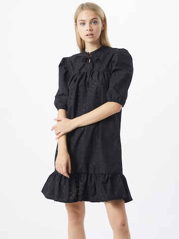 SISTERS POINT - Vestido camisero en negro: frente