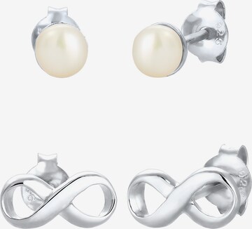 ELLI Ohrringe Infinity, Perle, Perlenohrstecker in Silber: predná strana