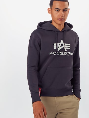 ALPHA INDUSTRIES Tréning póló - szürke: elől