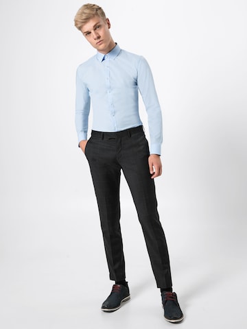 OLYMP Slim fit Zakelijk overhemd 'No. 6' in Blauw