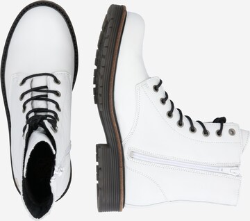 Apple of Eden Lace-Up Ankle Boots in White