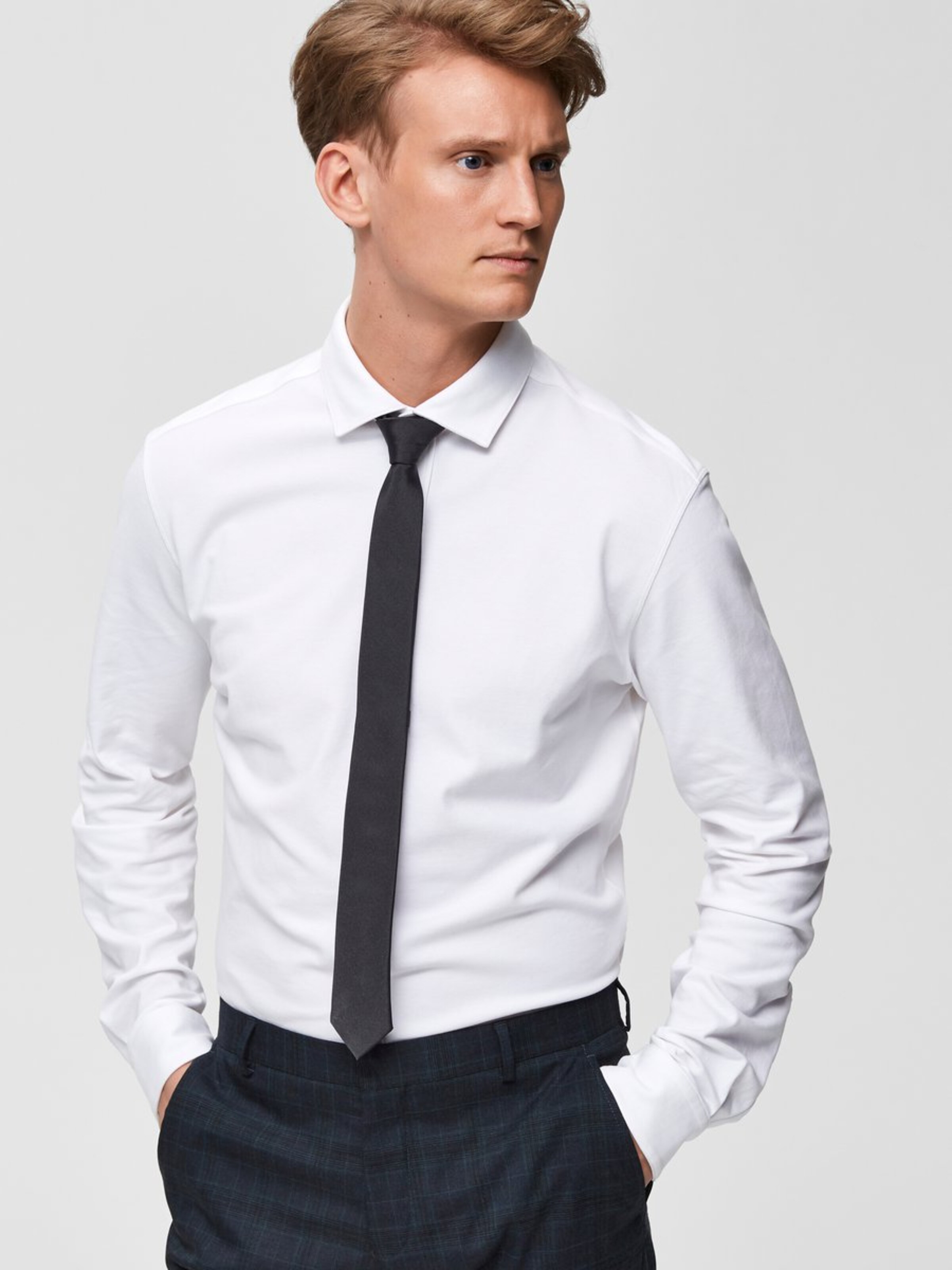 SELECTED HOMME Stropdas in de kleur Donkergrijs: Vooraanzicht