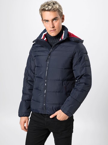 INDICODE JEANS Between-Season Jacket 'Juan Diego' in Blue: front