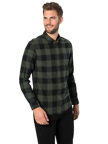 Only & Sons Camicia 'Gudmund' in verde scuro / nero