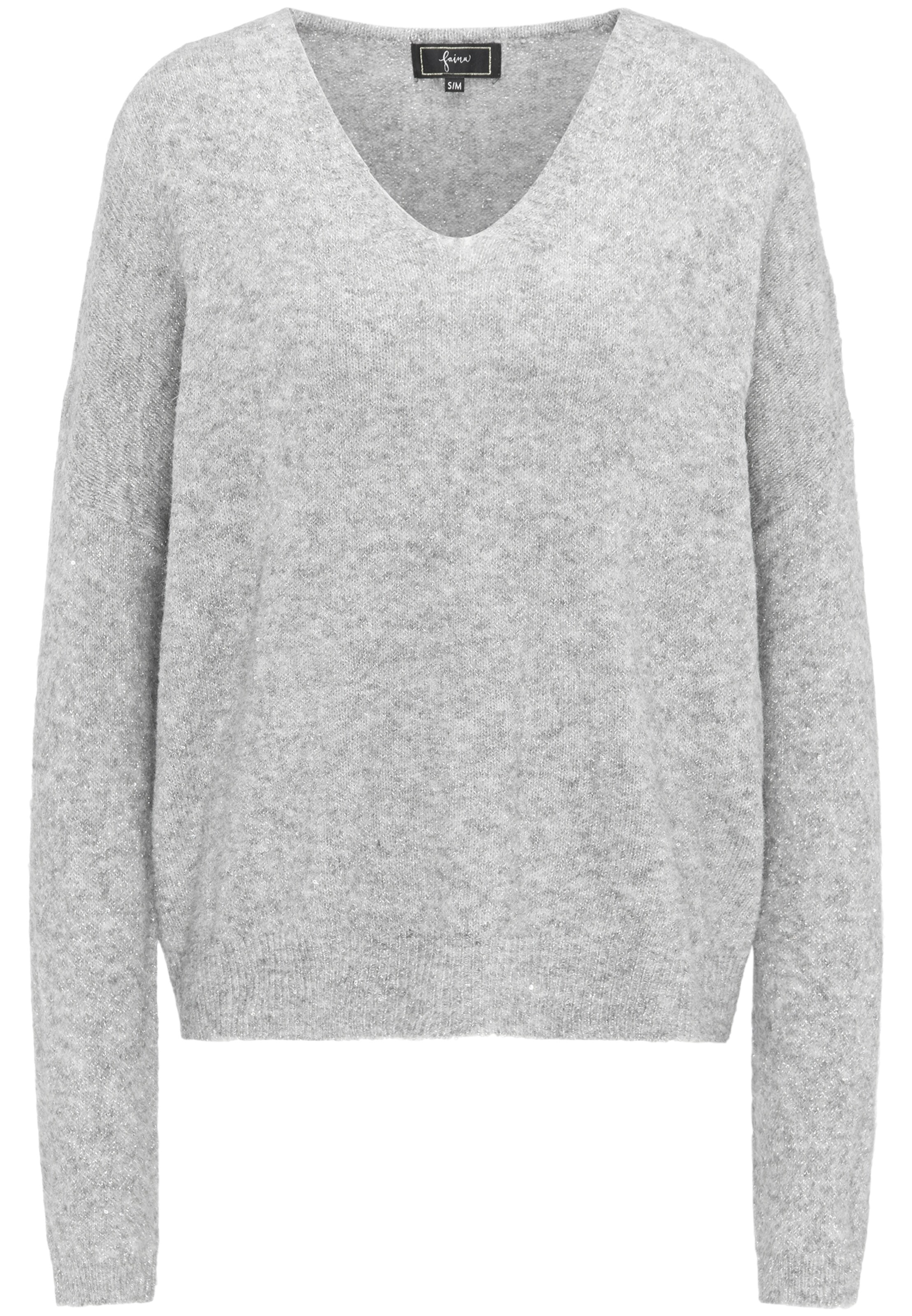 faina - Oversized trui in de kleur Grijs gemêleerd