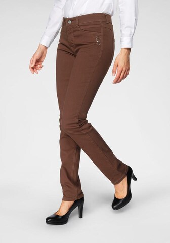 MAC Slimfit Jeans 'Angela' in Braun