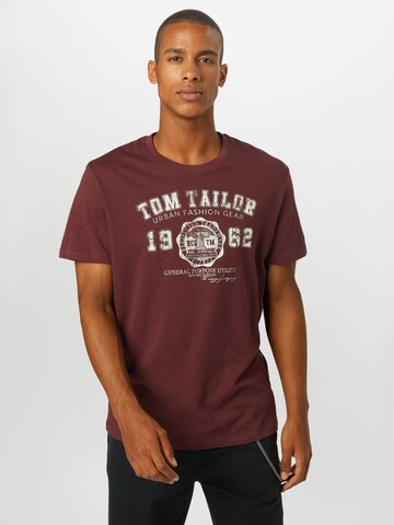 Coupe regular T-Shirt TOM TAILOR en rouge : devant