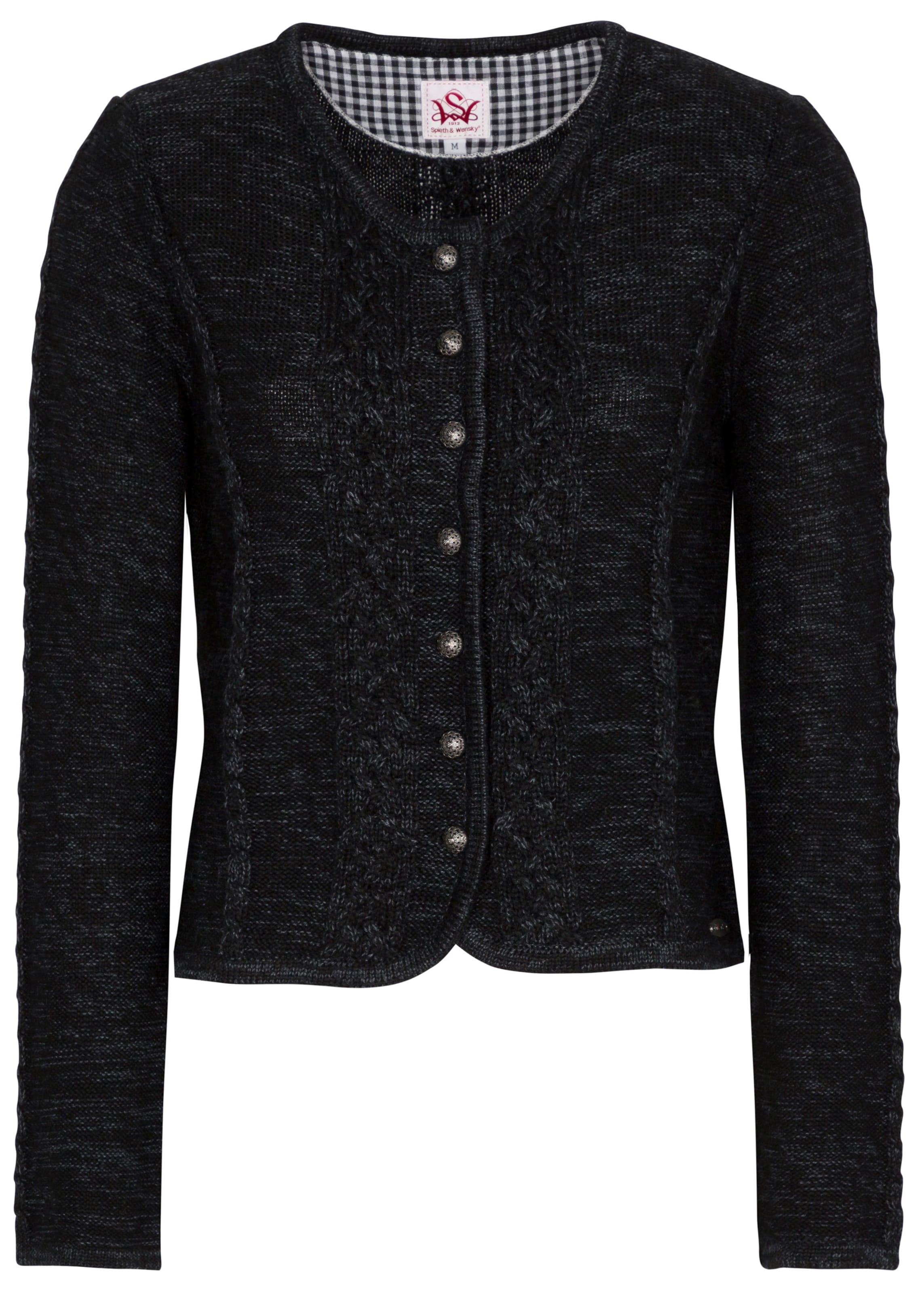 SPIETH & WENSKY - Strickjacke 'Bonn' in schwarzmeliert