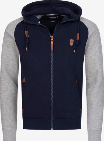 INDICODE JEANS Sweatvest 'Arbutus' in Blauw: voorkant