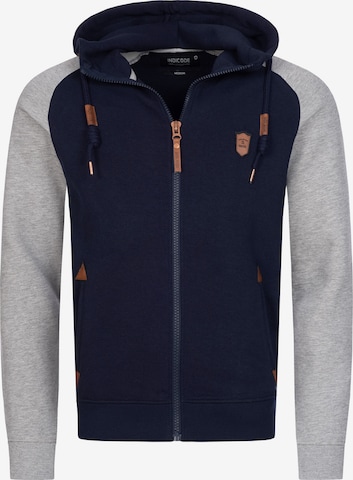 INDICODE JEANS Zip-Up Hoodie 'Arbutus' in Blue: front