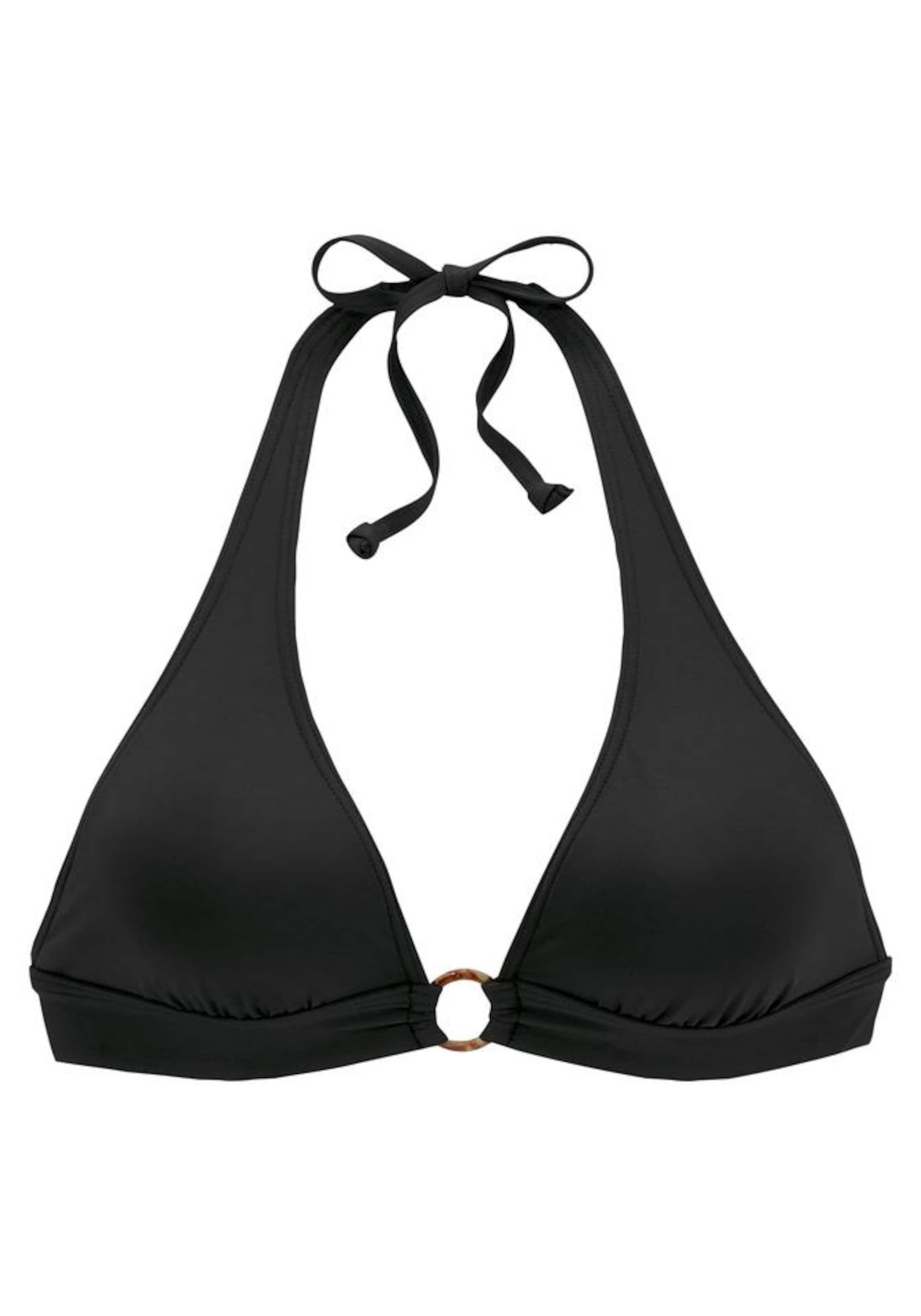 Triunghi Sutien costum de baie 'Rome' de la s.Oliver pe negru: față