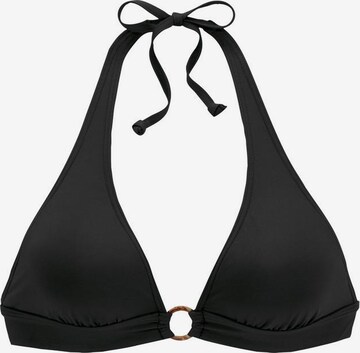 s.Oliver Triangle Bikini Top 'Rome' in Black: front