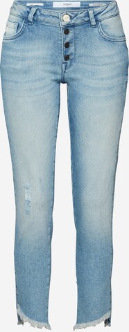 Coupe slim Jean 'Rosengarten Cropped' Goldgarn en bleu : devant