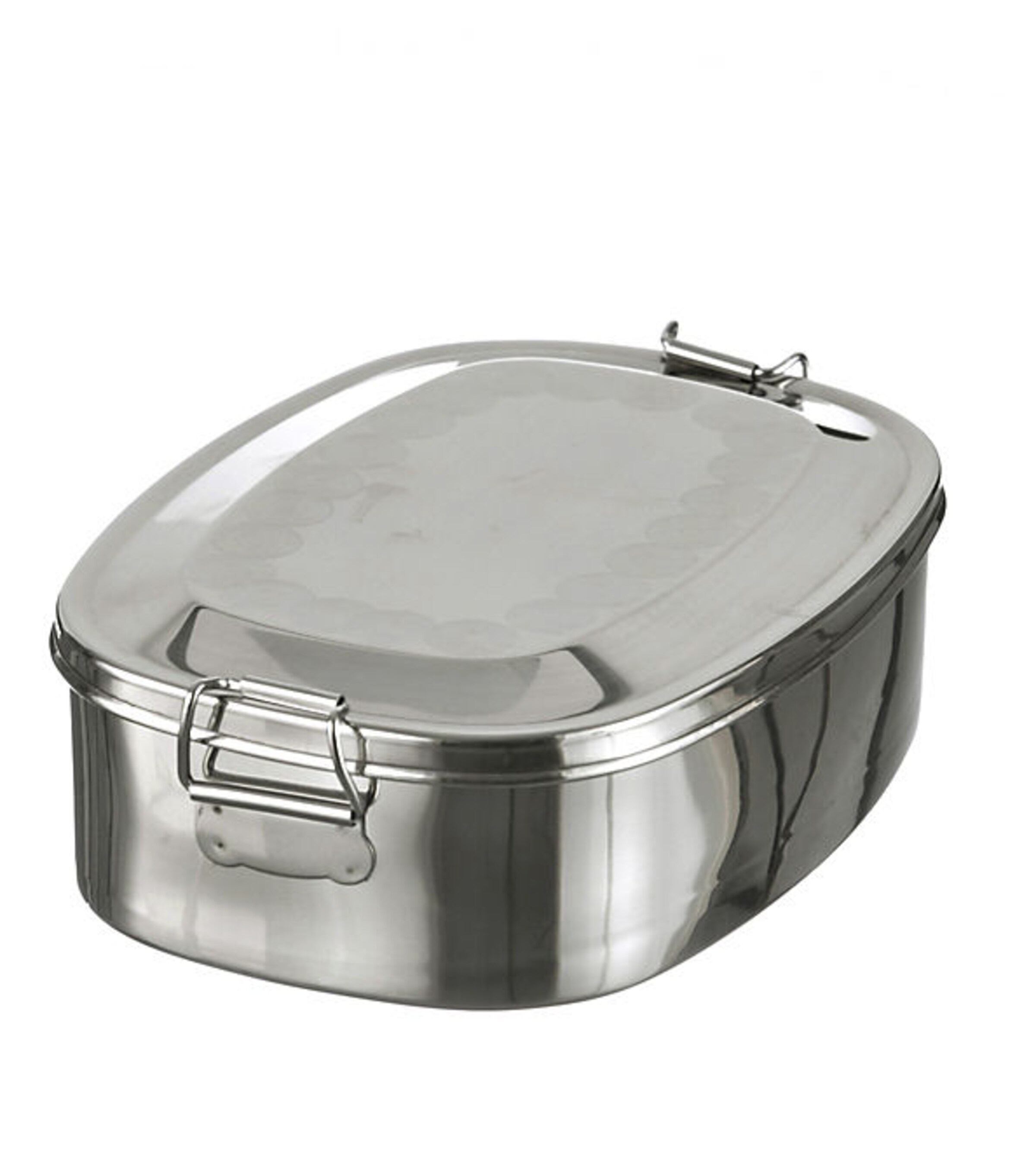 Basic Nature Storage Container in Silver: front