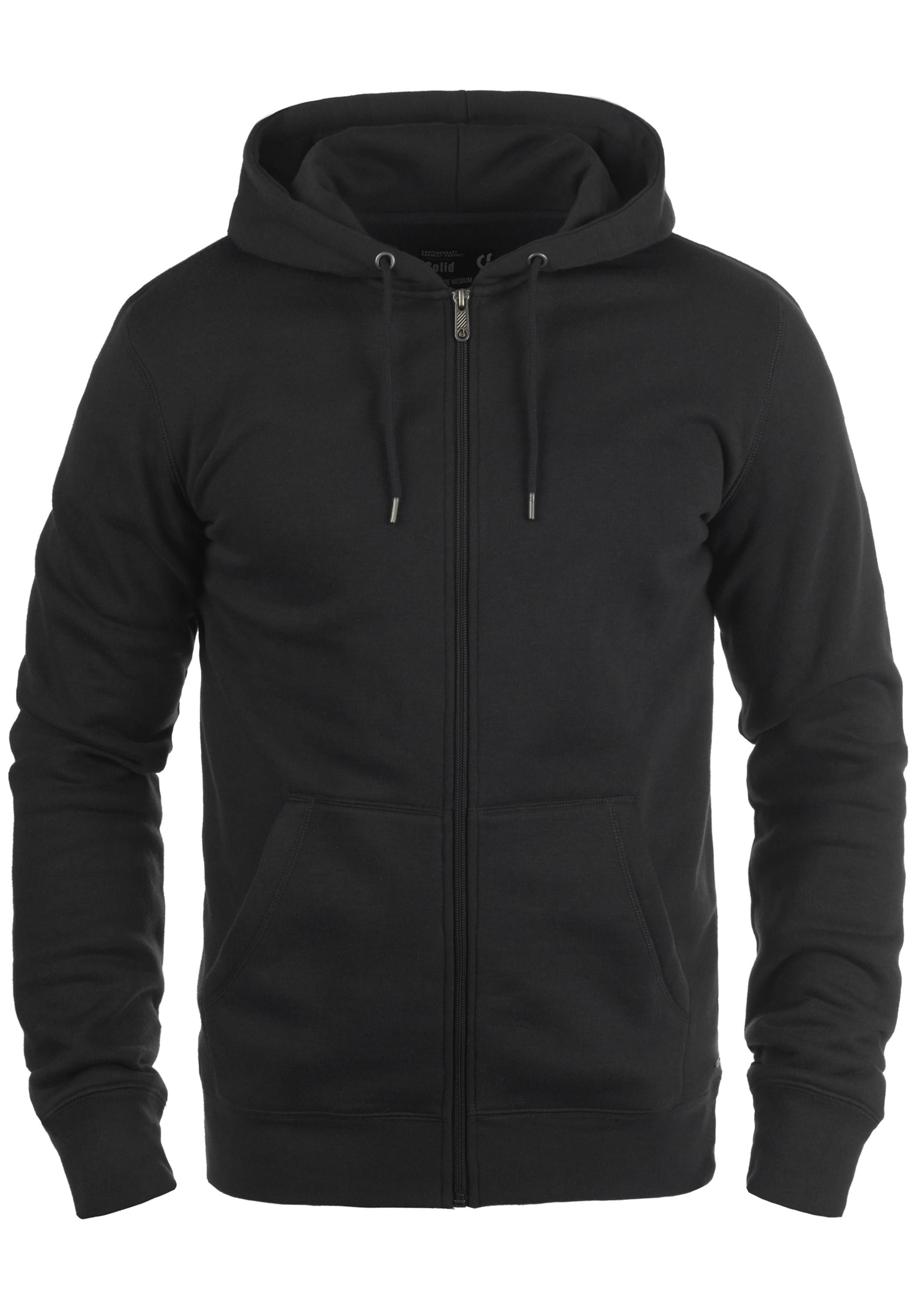 !Solid Sweatvest 'Berti' in Zwart: voorkant