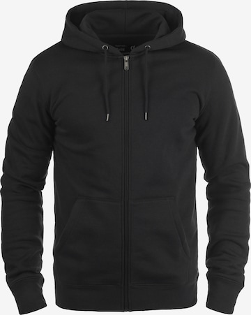 !Solid Zip-Up Hoodie 'BertiZip' in Black: front