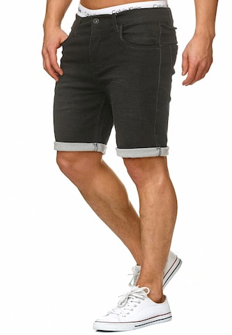 INDICODE JEANS Shorts 'Lonar' in Schwarz: predná strana