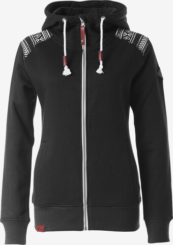 Lakeville Mountain Zip-Up Hoodie 'Cavalla' in Black: front