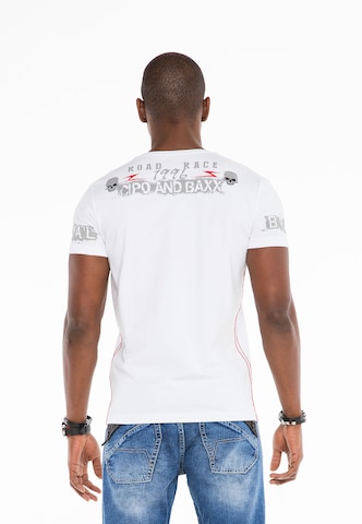 CIPO & BAXX T-Shirt mit coolem Print in Weiß