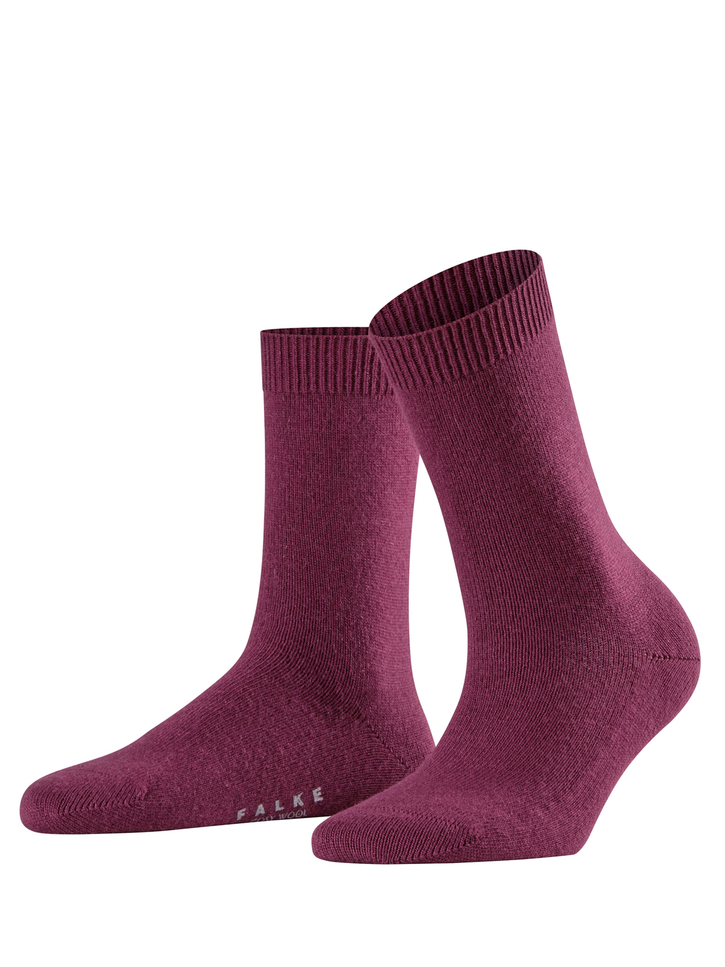 FALKE - Sokken 'Cosy Wool' in de kleur Wijnrood
