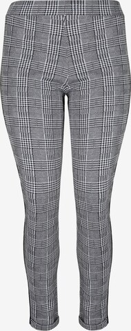 Doris Streich Skinny Stoffhose mit Glencheck in Grau: predná strana