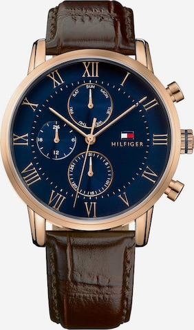 Montre à affichage analogique TOMMY HILFIGER en marron : devant