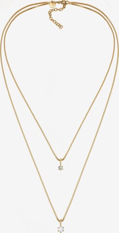 ELLI PREMIUM Halskette Edelsteinkette, Layer in Gold