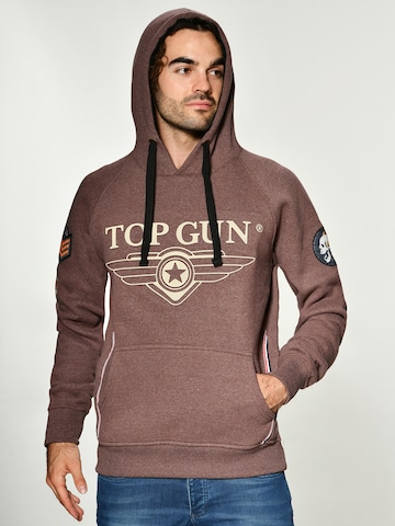 TOP GUN Kapuzenpullover 'TG-9013' in Braun: Vorderseite
