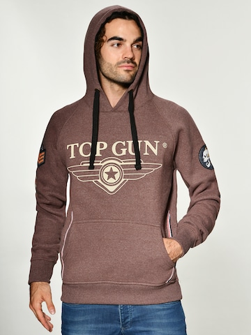 TOP GUN Sweatshirt 'TG-9013' in Bruin: voorkant