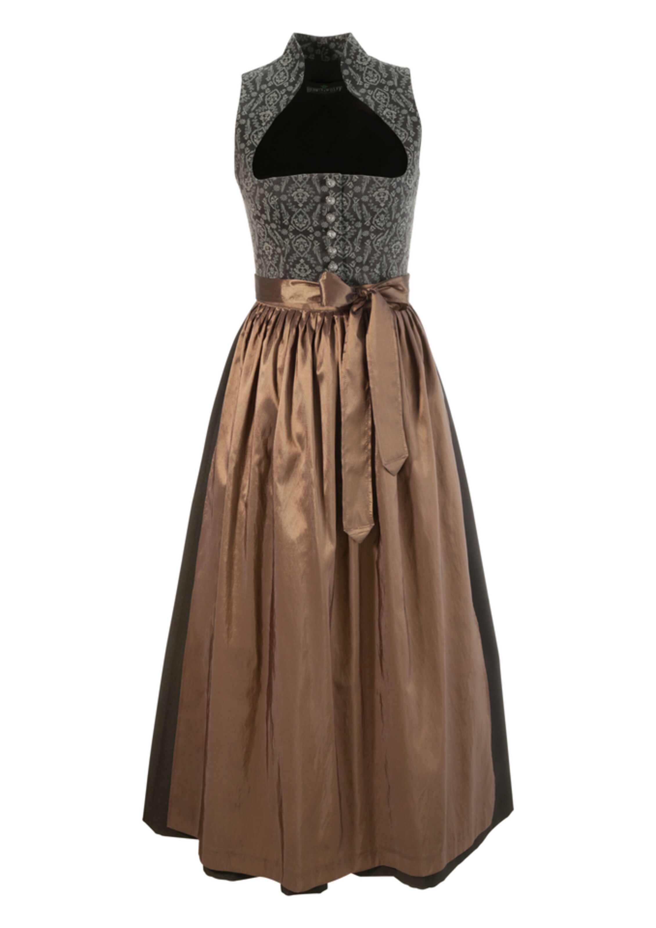 Berwin Wolff Dirndl Lang Mit Kelchkragen In Sepia Schwarz About You