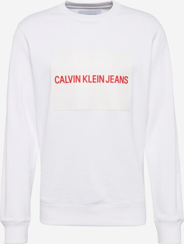 Calvin Klein Jeans Sweatshirt 'Institutional' in Weiß: predná strana