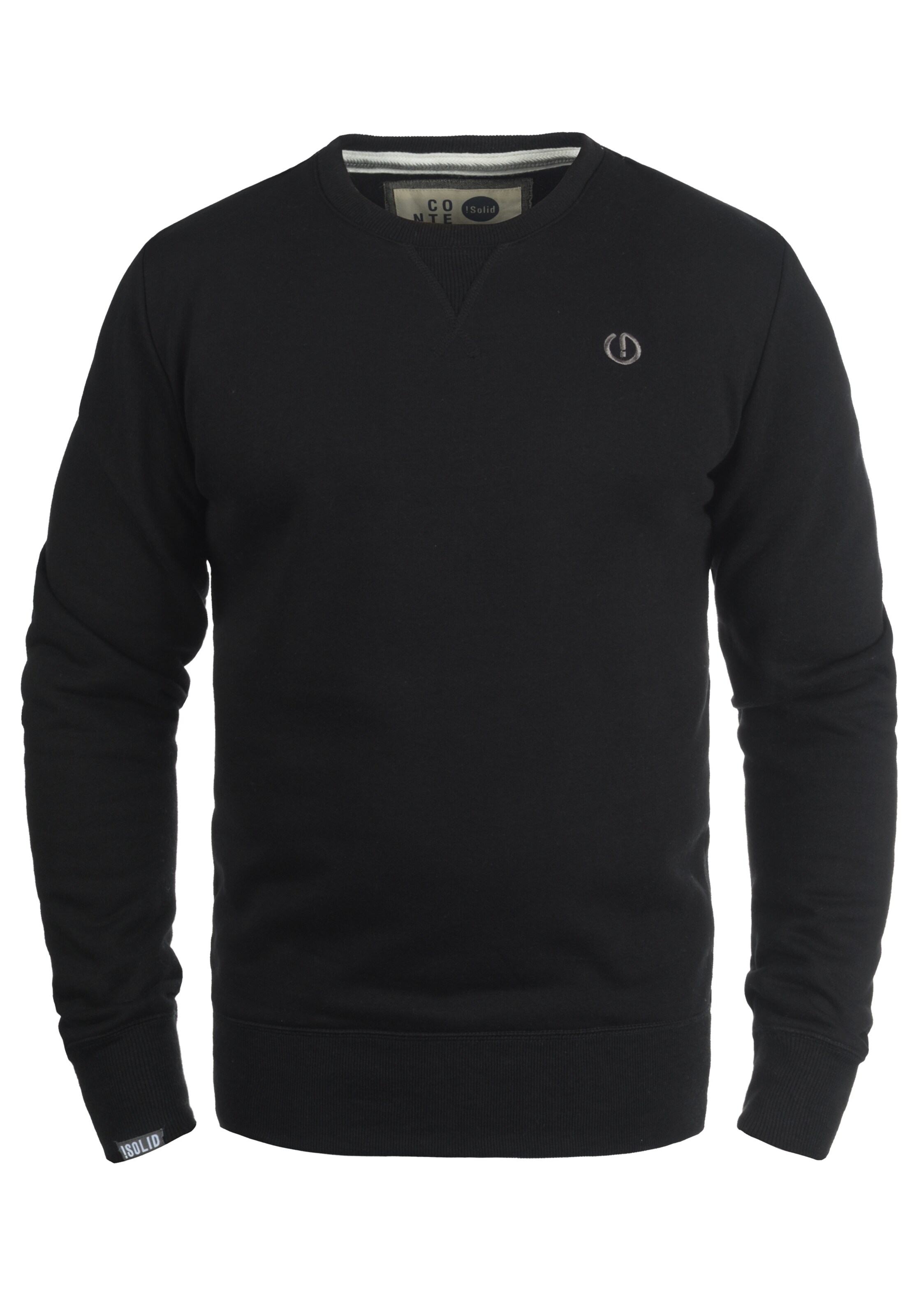 Sweat-shirt 'Benn' !Solid en noir : devant