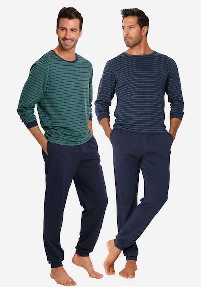 LE JOGGER Pyjama long en marine / pétrole, Vue avec produit