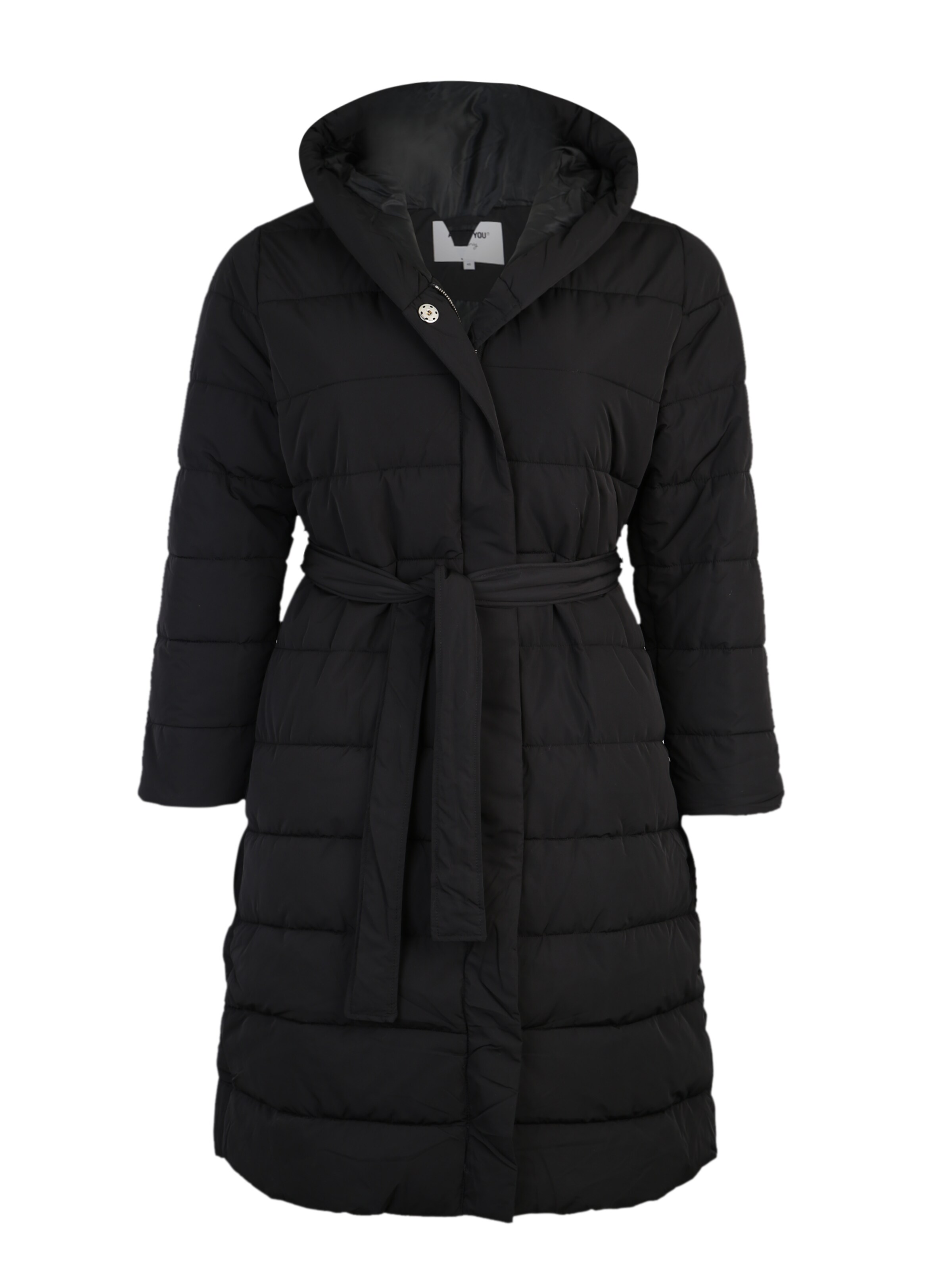 ABOUT YOU Curvy - Wintermantel 'Chadia' in de kleur Zwart