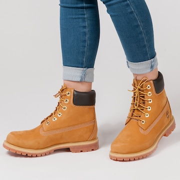 TIMBERLAND Snørestøvletter 'Prem Wheat' i gul: forside