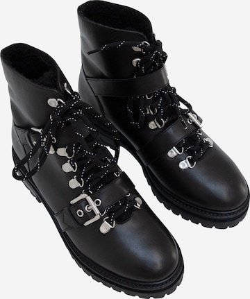 EDITED Lace-Up Ankle Boots 'Sawyer' in Black: back