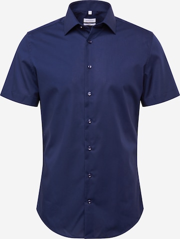 SEIDENSTICKER Slim fit Button Up Shirt in Blue: front