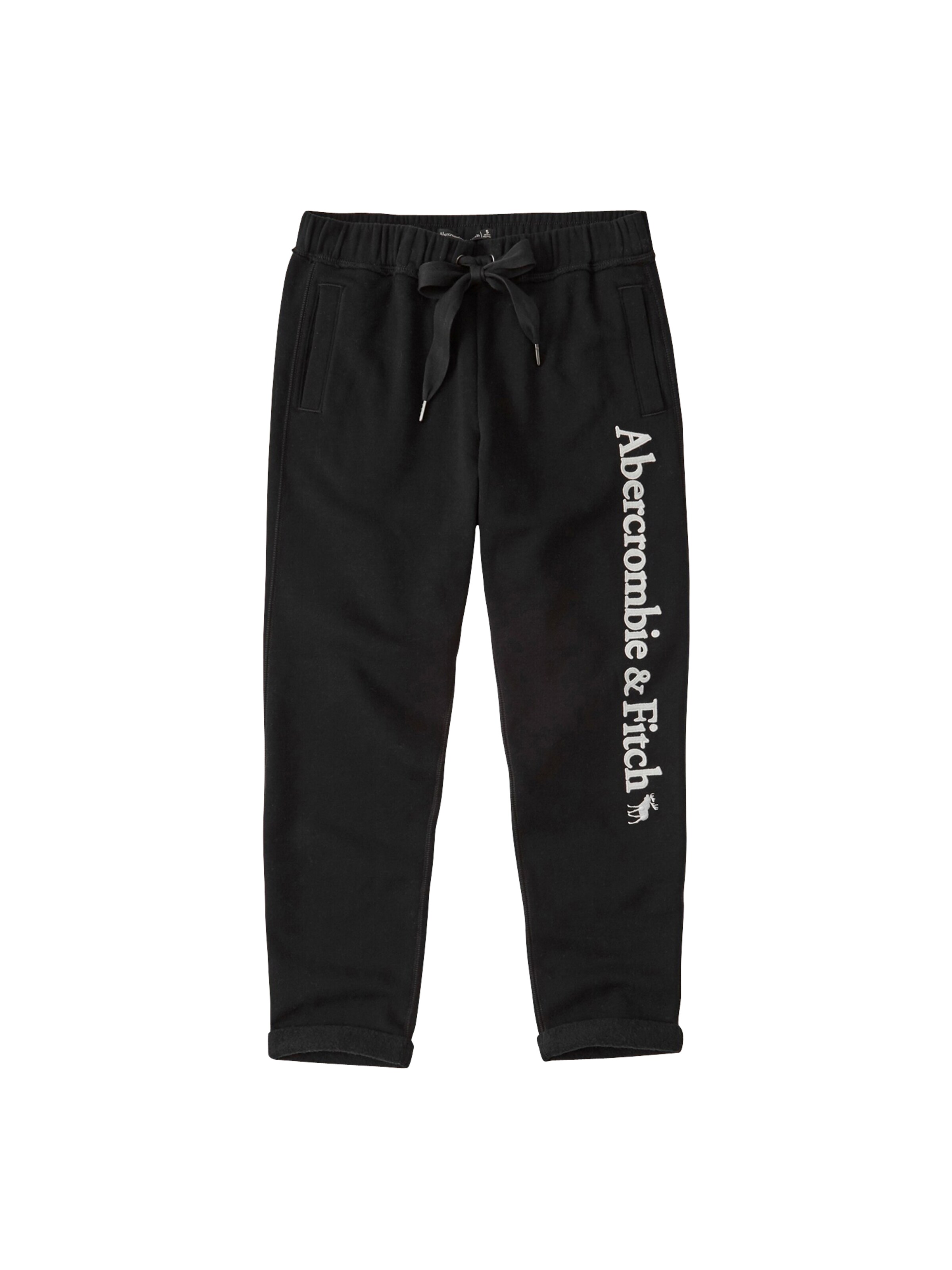Abercrombie & Fitch - Broek 'SB19-LONG LIFE ROLLED HEM' in de kleur Zwart